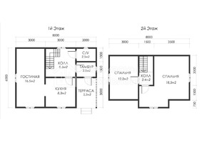 Дом 6 на 8 с кукушкой  для постоянного проживания  - проекты и цены со сборкой под ключ