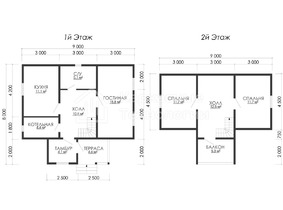 Дом 8 на 9 с тамбуром и балконом для постоянного проживания  - проекты и цены со сборкой под ключ