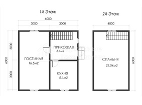 Дом 6 на 6 с прихожей  для постоянного проживания  - проекты и цены со сборкой под ключ