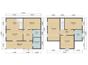 Дом 8 на 9 в полтора этажа  для постоянного проживания  - проекты и цены со сборкой под ключ