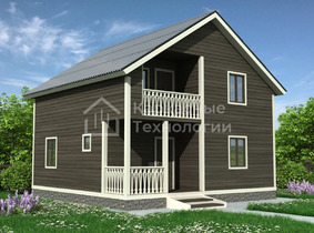 Дом 8 на 8 с двухскатной крышей  для постоянного проживания  - проекты и цены со сборкой под ключ