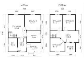 Дом 7 на 8 с балконом  для постоянного проживания  - проекты и цены со сборкой под ключ