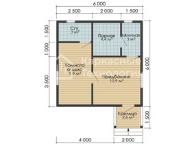 Заказать одноэтажную баню 6 на 6 со сборкой под ключ