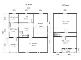 Дом 8 на 8 с верандой  для постоянного проживания  - проекты и цены со сборкой под ключ