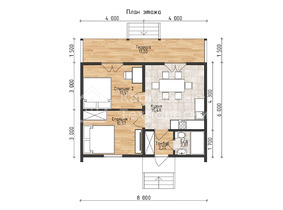 Одноэтажный барнхаус 7.5 на 8  для постоянного проживания  - проекты и цены со сборкой под ключ