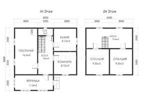 Дом 6 на 8 с верандой  для постоянного проживания  - проекты и цены со сборкой под ключ
