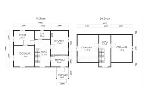 Дом 6 на 9 с крыльцом  для постоянного проживания  - проекты и цены со сборкой под ключ