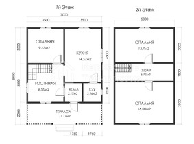Дом 7 на 8 с террасой  для постоянного проживания  - проекты и цены со сборкой под ключ