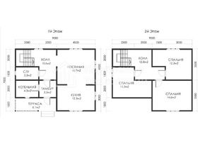Дом 7 на 9 с котельной  для постоянного проживания  - проекты и цены со сборкой под ключ