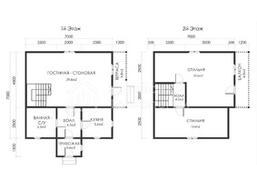 Дом 7 на 7 с балконом  для постоянного проживания  - проекты и цены со сборкой под ключ